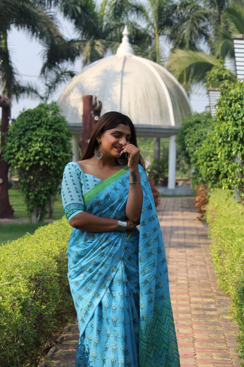 Spsc 74 Linen Woven Regular Wear Wholesale Printed Sarees
